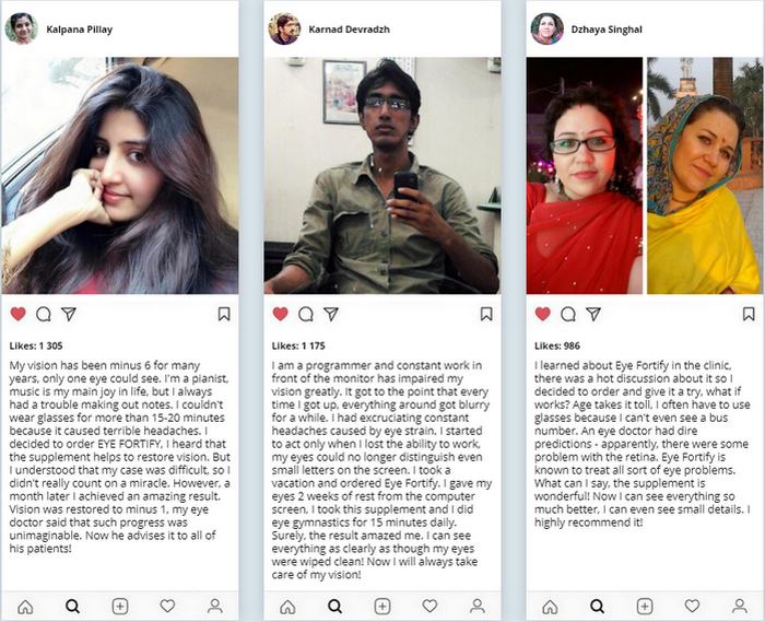 Eye Fortify testimonials